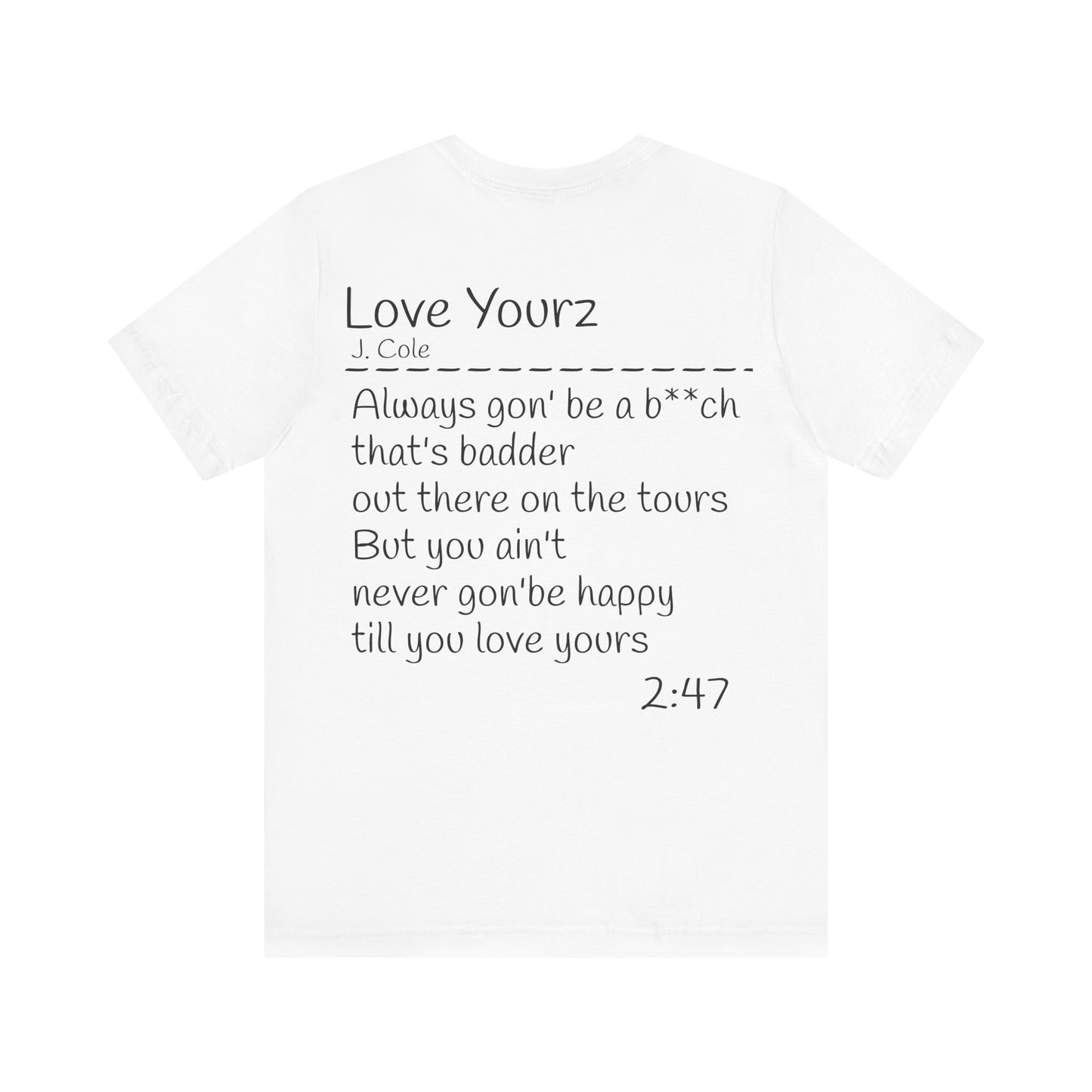 J. Cole Inspired Unisex Jersey Tee - 2014 Forest Hills Drive & Love Yourz Lyrics