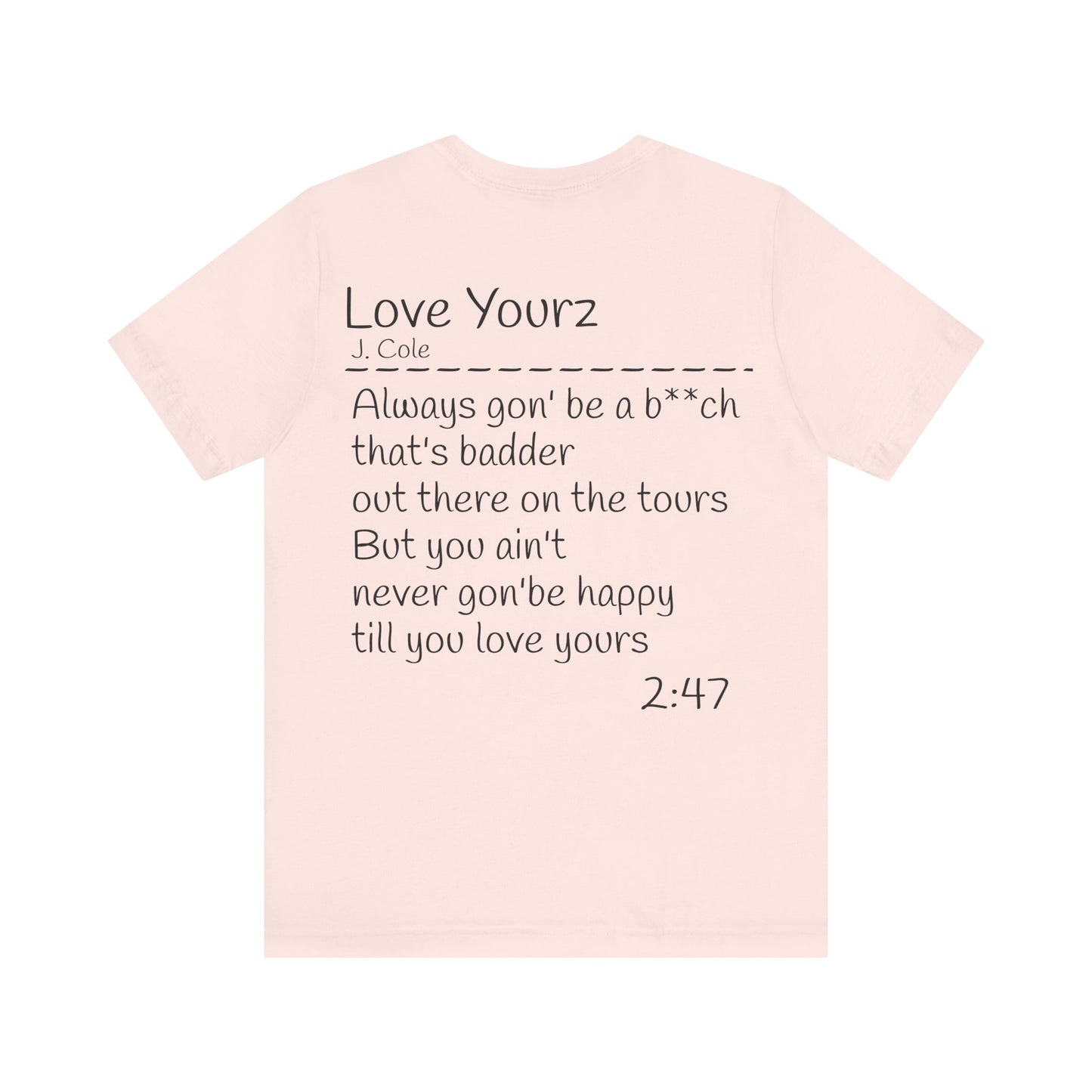 J. Cole Inspired Unisex Jersey Tee - 2014 Forest Hills Drive & Love Yourz Lyrics