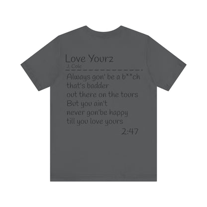 J. Cole Inspired Unisex Jersey Tee - 2014 Forest Hills Drive & Love Yourz Lyrics